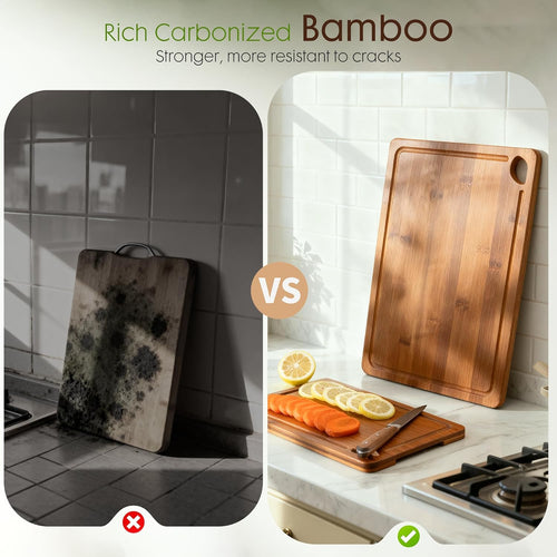 Deep-Carbonized Bamboo Cutting Boards